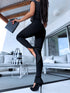 Black LUX leggings with slits LM1173
